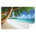 Wallarena Fototapete Strand Palmen Tropen Wohnzimmer Schlafzimmer Vlies Tapete, Premium Halbmatt Glatt Vlies, Natur, Strand, Tropen, Landschaft, (Packung, Vlies Fototapete), Fototapete Wohnzimmer Schlafzimmer - Vliestapete inklusive Kleister 1.4 m x 2 m