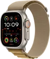 Apple Watch Ultra 2 4G 49 mm Silber Alpine Armband Beige L MX4H3NF/A