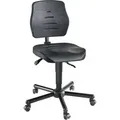 Arbeitsstuhl PU-Schaum schwarz Sitzhöhe 480-620 mm mit Rollen