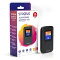 STRONG 4G AIRSPOT 220 Mobiler WLAN-Router mit SIM-Steckplatz, 4G LTE CAT4 150 Mbit/s DL, Tragbarer WiFi-Hotspot für Reisen, Farbdisplay, bis 10 Geräte, 2100 mAh Akku für 8 Std, USB-C, Glänzend Schwarz