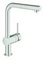 Grohe Minta Einhand-Spültischbatterie mit ausziehbarem Auslauf L-Auslauf - Supersteel - 32168DC0