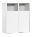 mokebo® Wäscheschrank in Weiß 'Der Wäschehüter', Wäschesortierer mit 2 Fächern, auch als Wäschekorb, Wäschesammler oder Wäschetruhe aus Holz, auch als 95x80x40 fürs Bad oder Schlafzimmer