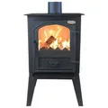 Kaminofen Retro model 1 LL mit Gusseisentür, A 7.7kW, 530 x 410 x 877 mm with nickle handle or tube handle - Schwarz