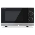 SHARP PS201AES Mikrowelle (Mikrowelle: 700W, 6 Leistungsstufen, Auftaufunktion, Abmessungen: 455x274x329cm), silber
