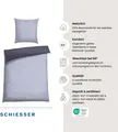 SCHIESSER Bettwäscheset Doubleface | Renforcé | 2-teilig | Zweifarbig | 100 % Baumwolle | YKK Reißverschluss | 155x220cm + 80x80cm | Blau