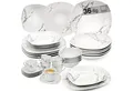 SÄNGER Tafelservice Bilgola Marmor, Weiß (36-tlg), 6 Personen, Porzellan, Kombiservice, Erweiterbar, PREMIUM COLLECTION