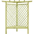 vidaXL Eckpergola mit Bank 130×130×197 cm Kiefernholz Imprägniert - Grün