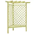 vidaXL Pergola Eckpergola mit Bank 130×130×197 cm Kiefernholz Imprägniert, BxTxH: 130x130x197 cm