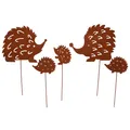 UNUS Gartenstecker Igel 5er Set Gartendeko Roststecker Rostoptik