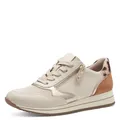 Jana Damen Sneaker flach mit Reißverschluss Vegan, Beige (Ivory), 36 EU