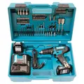Makita HP333DSAX1 Schlagbohrschrauber 12 V Max., 2,0 Ah, 2 Akkus Plus Ladegerät in Transportkoffer, Batteriebetrieben, Blau
