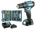 Akku-Schlagbohrschrauber 12Vmax CXT + Transportkoffer 74 Zubehör Makita HP333DSA
