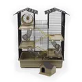 Nagerkäfig XXL 62x55x38 cm mit Zubehör Beige Maus Hamster Käfig Tunnel Rad Haus