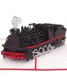 Pop Up Karte Dampflok - Eisenbahn 3D Geburtstagskarte, Reisegutschein & Geschenkgutschein Dampflok, 3D Klappkarte Lokomotive