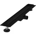 LuxeBath Duschrinne 60 cm 2in1 Befliesbar Extra Flach Edelstahl Schwarz