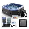 Juskys Whirlpool SpaLuxe - 130 Sprudeldüsen, 2400W Heizung, 910L Volumen - Grau / Blau