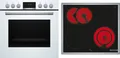 Bosch HND411LW63 EEK:  Einbau-Herd-Set mit Elektro-Kochfeld (HEA513BW3 + NKN645GA2E), 60 cm breit, 71 L, 3D-Heißluft, Versenkknebel, Kindersicherung, Rahmen aufliegend, schwarz