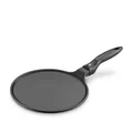 WMF Devil Crepe Pfanne Induktion 27 cm, Crepes Pfanne, Pfannkuchenpfanne mit Teigverteiler und Holzschaufel, Aluguss beschichtet