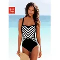 LASCANA Badeanzug mit goldfarbener Beschichtung und Shaping-Eimsatz schwarz 40