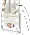 HOMCOM Hollywood Spiegel mit Beleuchtung, Schminkspiegel mit 12 LED Licht