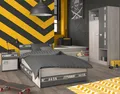 Kinderzimmer Jugendzimmer Fabric 2 Parisot grau+ Kleiderschrank+Bett+Nachttisch