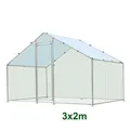3x2m Hühnerstall Hühnerkäfig aus freilaufgehege Haustierkäfig mit PE-Dach Huhn