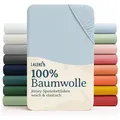 Laleni Spannbettlaken Atmungsaktives weiches und wärmendes Spannbettlaken, Baumwolle, Gummizug: rundum, (1 Stück), Kinderbett, Spielgitter, Wiege oder Stubenwagen mit Rundumgummizug blau 55 cm x 90 cm