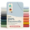 Laleni Jersey Spannbettlaken, 55x90cm, für Baby Beistellbett & Stubenwagen, 100% Baumwolle, Oeko-TEX Zertifiziert, Hellblau