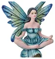 Figuren Shop GmbH Fantasy-Figur Elfen Figur meditiert auf Stein - Fantasy Dekoration Dekofigur Yoga
