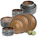Moritz&Moritz Tafelservice Solid, Steinzeug, für 6 Personen, beige, rund, 18-teilig