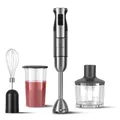 KLAMER Stabmixer Set 800 W – 4-in-1 Pürierstab Edelstahl mit stufenloser Geschwindigkeit & Turbo-Funktion, Zerkleinerer, Schneebesen & Messbecher, ideal für Suppen & Smoothies