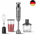KLAMER Stabmixer Set 800 Watt (2023), 4 in 1 Pürierstab Edelstahl mit