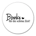 Huuraa Aufkleber Danke für die schöne Zeit Herzen 10cm rund Sticker Geschenkidee
