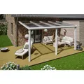 SKANHOLZ Terrassenüberdachung "Monza", Breite: 434 cm, Dach: Verbund-Sicherheits-Glas (VSG), weiss