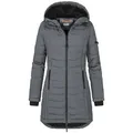 SUBLEVEL Steppjacke Damen Mantel mit Kapuze lange Winter Jacke Langer Parka S-5XL XL -42