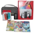 Nintendo Switch OLED Weiß + 2 Extra Controller + Tomtoc Case + 3 Spiele