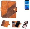K-S-Trade Handyhülle für Asus ZenFone Max Plus (M1), Handy-Hülle Schutz-Hülle Bookstyle Case Wallet-Case Handy Cover