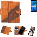Handy-Hülle für Asus ZenFone Max Plus (M1) Wallet Case Cover Smarthphone Braun