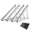 Balkonkraftwerk Halterung Solarhalterung 114cm für Geländer Balkon PV Modul Aufständerung 45 Zoll verstellbar Winkel 0-90 Grad (4 Stück - 2 Module - Dach/Freistehend)