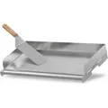 BBQ-Toro Edelstahl Grillplatte, 49,5 x 28 cm, BBQ Plancha, Grillblech, Grillpfanne, Grillschale - Silber