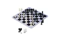 relaxdays Spiel 3 in 1 Schachspiel Backgammon Dame, Strategiespiel, schwarz