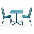 Set aus Gartentisch, 2 Bistrostühle in Pazifikblau - Oviala Palavas