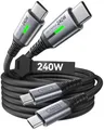 INIU 240W USB C Kabel, [2 Stück 2m] PD Schnellladekabel USB C auf USB C Kabel, Nylon Geflochten Ladekabel USBC für iPhone 17 16 15 Pro Max Samsung Galaxy S25 S24 Ultra Pixel 10 9a iPad Pro MacBook Air