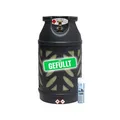 Bluecraft Premium Composite 10 kg Eigentums Propan-Gasflasche gefüllt | leichter als 11 kg Stahl-Gasflasche | Rostfreies Material | Sichtbarer Füllstand | Inklusive Lecksuchspray