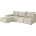 MIRJAN24 Ecksofa Bestii, mit Schlaffunktion und Bettkasten, L-Form Sofa (Velo 621, Ecksofa: Links) - Beige