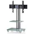 VCM Standfuß "Tosal", BxH: 60 x 100 cm, Aluminium/Einscheiben-Sicherheitsglas - silberfarben