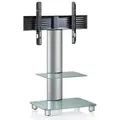 Mid.you Tv-Rack, Silber, Transparent, Metall, Glas, 60x100x44 cm, schwenkbar, Wohnzimmer, TV Möbel, TV-Racks