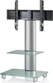 VCM Tosal, Standfuß, silber mit Zwischenboden, Mattglas