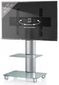 TV Standfuß Ständer Rack Alu Glas Rollen Tosal ZW