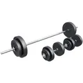 GORILLA SPORTS Langhantel Langhantelset Kunststoff 60 kg - 130 kg schwarz|silberfarben